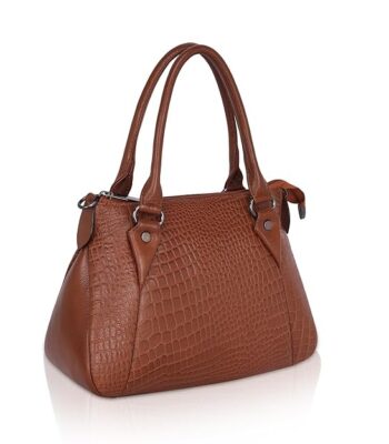 Luxury Full-Grain Croc-Embossed Leather Tote