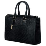 HYATT Leather Accessories Full-Grain Cro Leather Top-Handle satchels Tote Handbags & Shoulder Sling Bags For Women Office