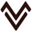 Velmora double V monogram logo icon in dark brown.