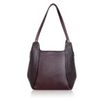 Velmora brown genuine leather shoulder hobo bag for women